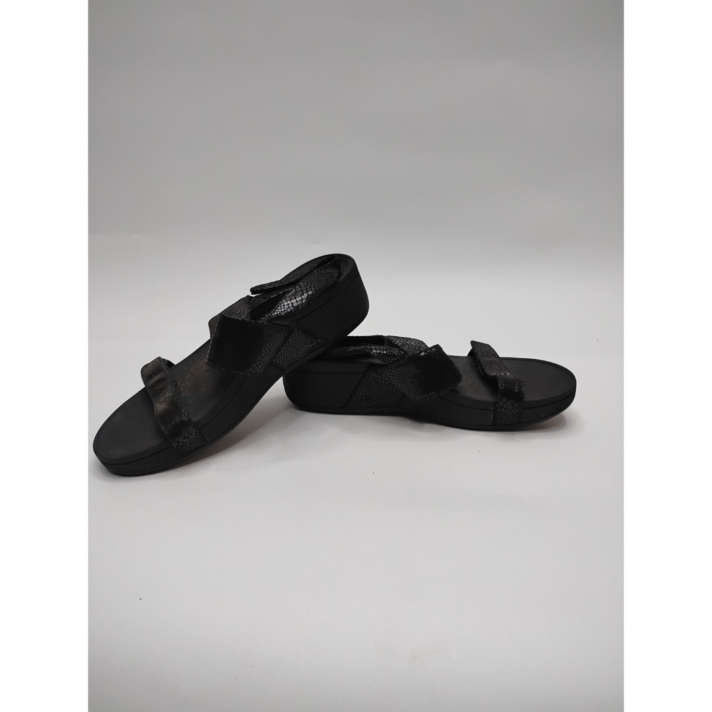 Vionic Bolinas Open Toe Slide Sling Platform Sandals Womens Size 8 Black Snake - Picture 7 of 15